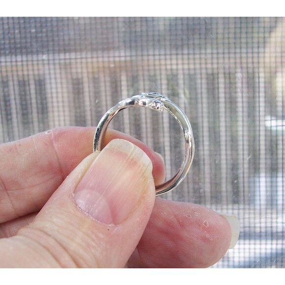 925 STERLING SILVER Adjustable Swirls Statement Bypass Ring - Picture 5 of 10